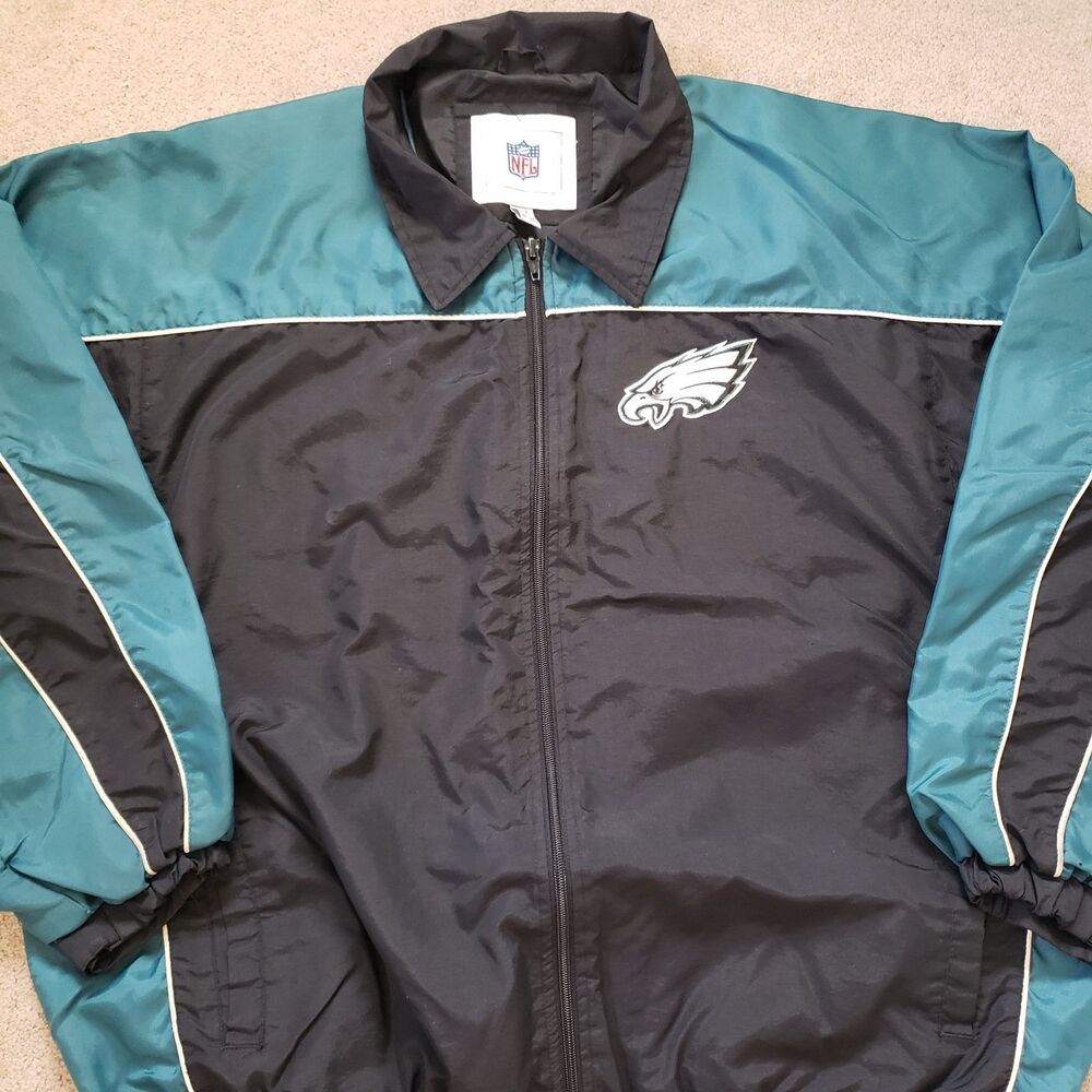 Vintage Y2K Philadelphia Eagles Size Large Mens Full Zip Lightweight Jacket - Picture 2 of 11